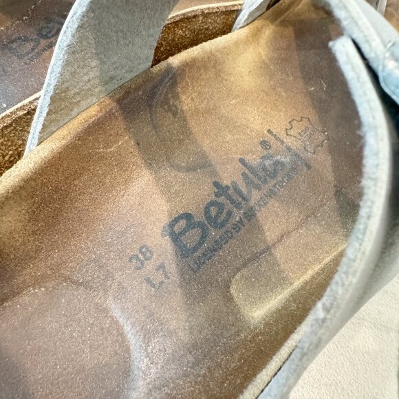 Betula Birkenstock Mayari Leather Strap Sandals in Silver Brown Summer Size 7 - Picture 5 of 10